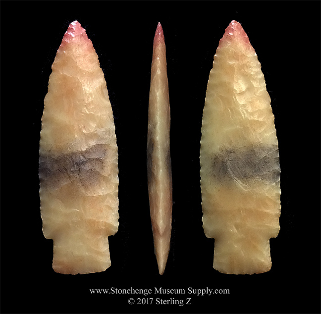 Scottsbluff Indian Arrowhead - Texas Scottsbluff arrowhead cast for sale - Paleo Scottsbluff cast - Cody knife - Scottsbluff