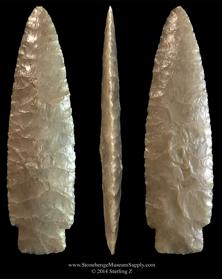 Lithic Casting - Casts of a Texas Scottsbluff arrowhead - Lithic cast for sale - Paleo Scottsbluff cast - Cody knife - Scottsbluff