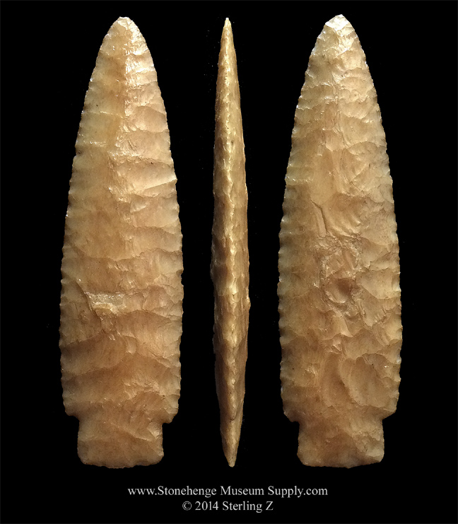 Lithic Casting - Casts of a Texas Scottsbluff arrowhead - Lithic cast for sale - Paleo Scottsbluff cast - Cody knife - Scottsbluff