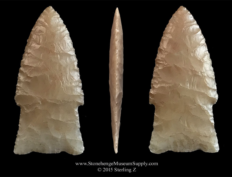 Lithic Cast - Texas Scottsbluff arrowhead cast for sale - Lithic casting Paleo Scottsbluff cast - Cody knife - Scottsbluff