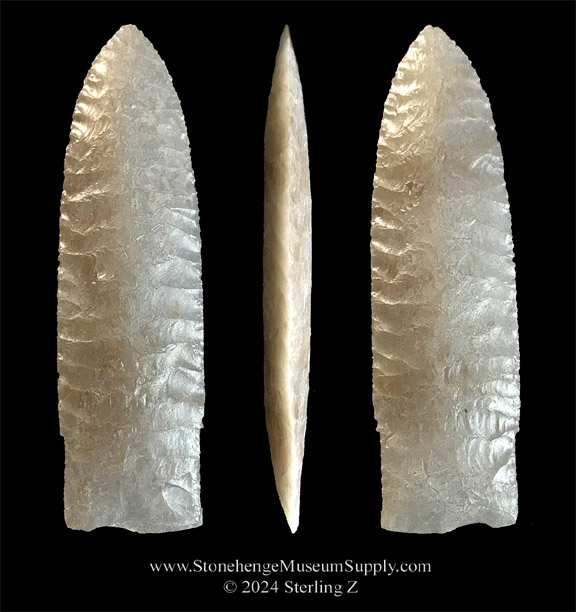 West Texas Firstview Point. Here is a beautiful example of a TX Firstview point. The piece is cast in a durable poly resin. Firstview point lithic casting by Sterling Z Stonehenge Museum Supply.