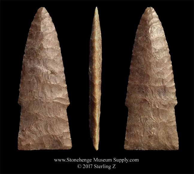 Lithic Casting - Delta County Texas Scottsbluff arrowhead cast for sale - Paleo Scottsbluff cast - Cody knife - Scottsbluff