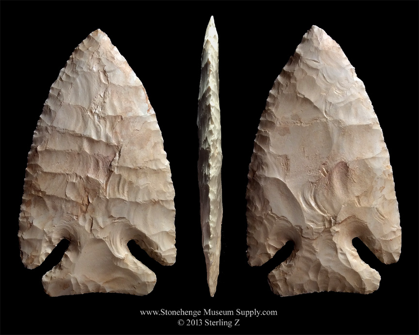 Thebes Blade -Burlington Thebes indian artifact arrowhead Mack Ashman Collection - Thebes point