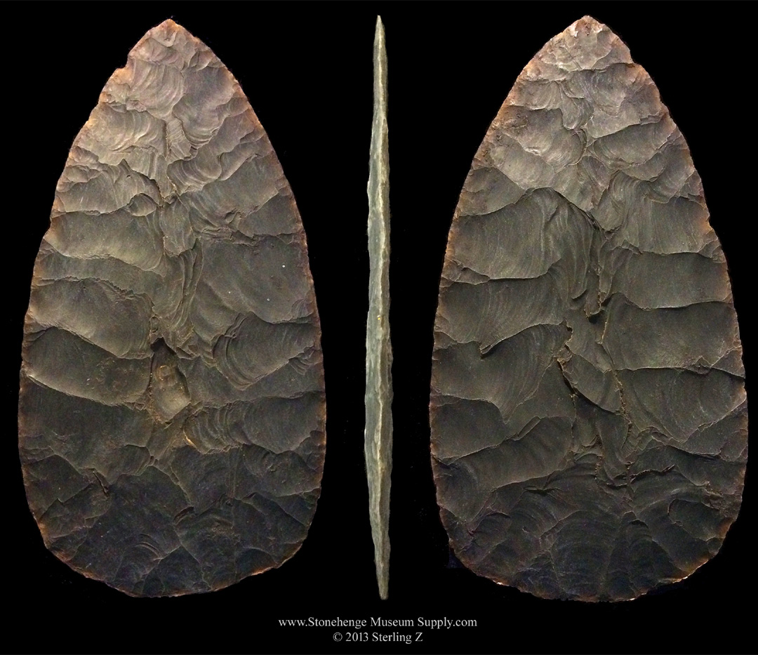 The Walnut Creek Biface - Austin Texas lithic casting of the walnut creek biface for sale  Cast for sale - Texas arrowheads.