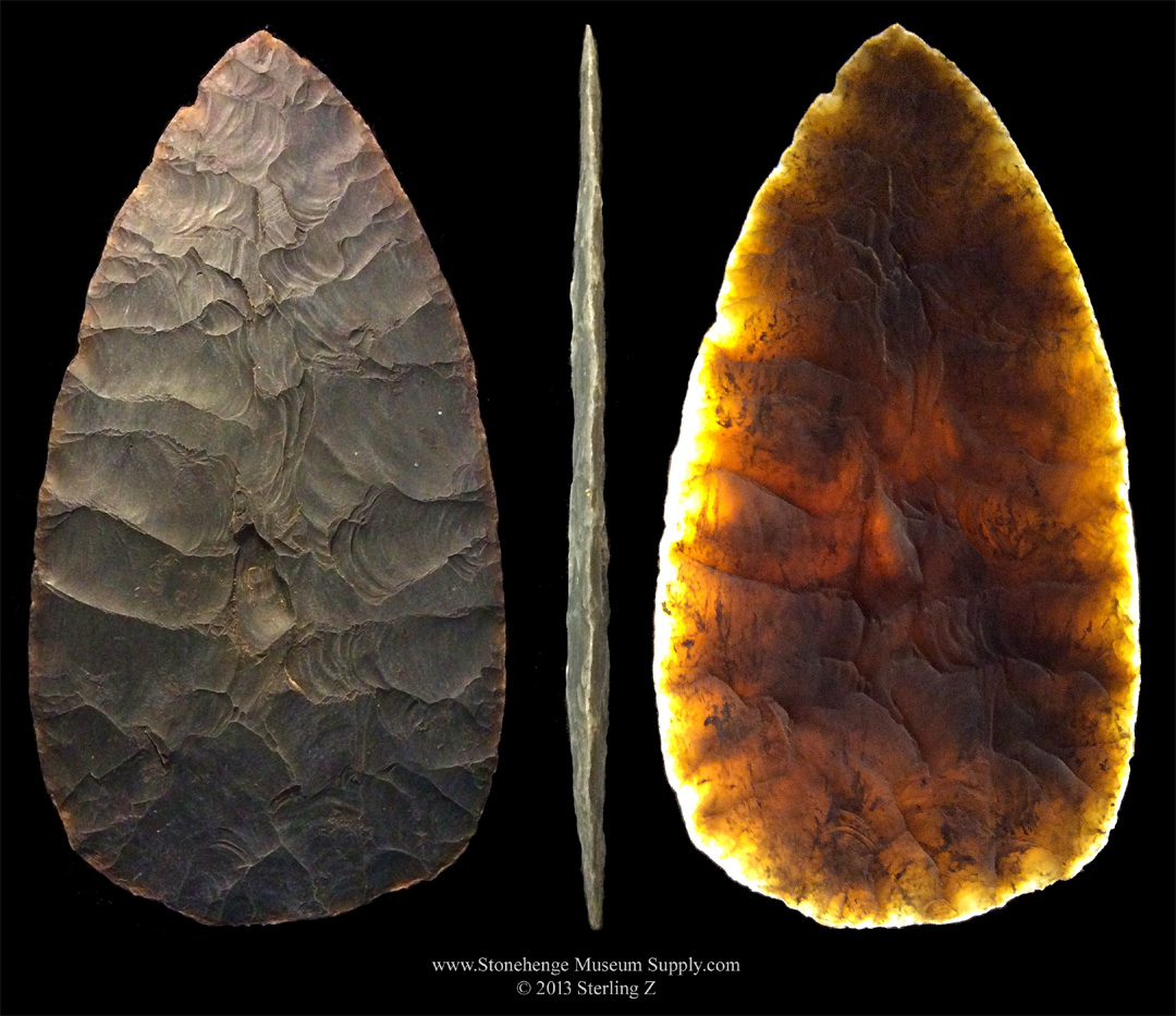 The Walnut Creek Biface - cast of the walnut creek biface found in Austin Texas for sale - lithic casts for sale - walnut creek biface cast