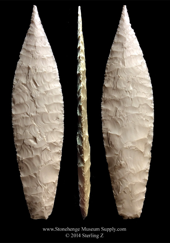 Lithic casting Texas Zella Agate Basin point Randall Callahan collection arrowhead cast by Sterling Z
