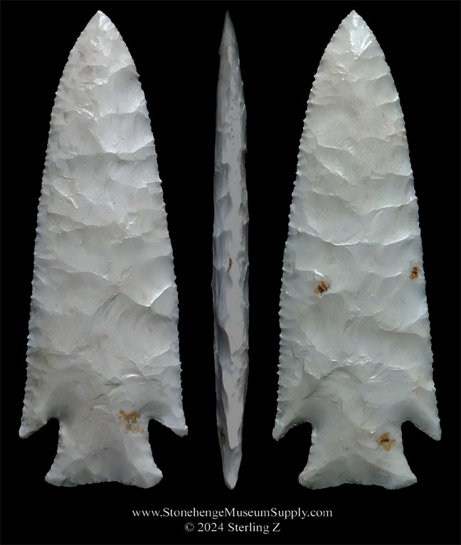 Hardin point Burlington chert Lithic casting Hardin indian arrowhead cast